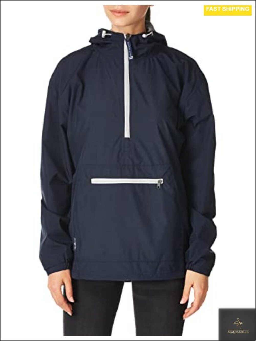 Lightweight Water-Resistant Anorak Jacket with Adjustable Hood